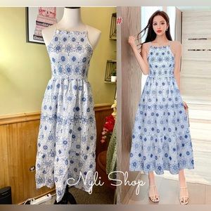 🌷Brand New halter eyelet dress fully embroidered can fit Sm up to M price firm!